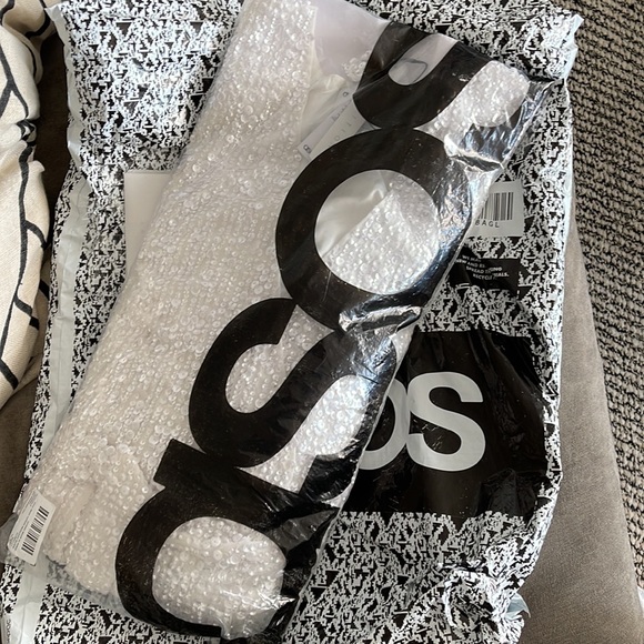 NWT ASOS EDITION sequin wrap mini dress in white - Picture 5 of 6